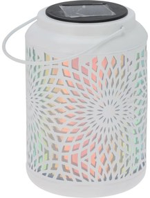 Lampă solară LED Mandala alb, 18 cm, alb cald