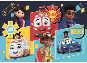 Firebuds Heroes and Wheels Puzzle maxi Clementoni de 24 piese
