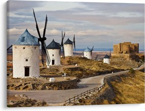 Tablou - Morile de vânt din Consuegra, Spania (70x50 cm)