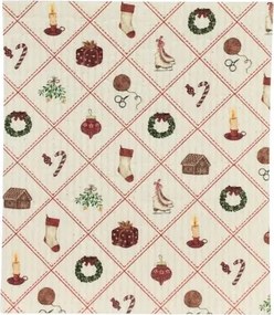 Lavetă artizanală din bumbac cu motiv de Crăciun, multicolor, 17×20 cm, „Christmas Time"