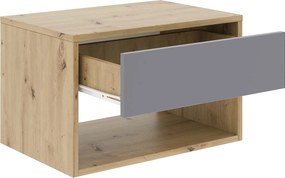 Noptiera Pedro, 1 Sertar, Stejar Artisan/Antracit, 53 x 35 x 33 cm
