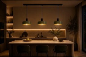 Lustră pe cablu HAKI 3xE27/60W/230V verde/negru