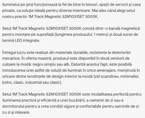Set un metru sina magnetica monofazata cu iluminat inclus Alfa 52M1031WH alb, 3000K