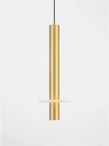 Pendul tub subtire aluminiu auriu si alabastru LED NOEMI