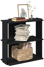 vidaXL Bibliotecă cu 3 niveluri, negru, 60x30x60 cm, lemn prelucrat