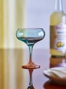Set 6 pahare cocktail din sticlă, multicolor, cu finisaj vopsit prin pulverizare, 9,5x13 cm, 270 ml, „Signe"