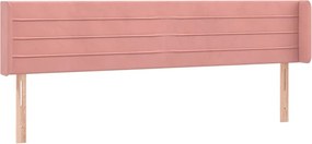 vidaXL Tăblie de pat cu aripioare roz 163x16x78/88 cm catifea