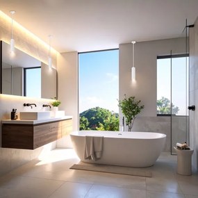 Lustră pe cablu pentru baie Brilagi SELE AQUA 1xGU10/30W/230V IP44 alb