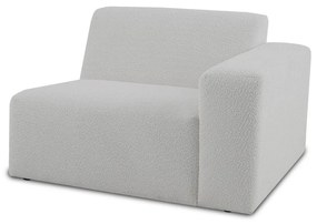 Modul pentru canapea alb cu tapițerie din stofă bouclé (cu colț pe partea dreaptă) Roxy – Scandic