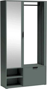 Mobilier hol MILO UNI, verde, PAL laminat/metal, 100x33x189 cm