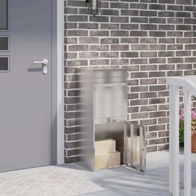 vidaXL Cutie pentru colet Argintiu 47,5 x 38 x 59 cm Oţel inoxidabil