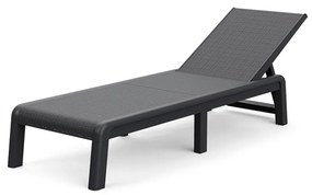 Șezlong Mallorca din plastic, grafit