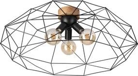 Brilagi - Plafonieră WOODY BASKET, 3 x E27/60W/230V, Ø 80 cm, stejar