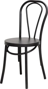Scaun dining din metal, negru, cu spătar în buclă dublă și șezut rotund, 89 x 39 x 47 cm, „Medley”