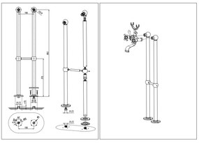 RAV Slezák MK150.5/2CMATSM - Set pentru cadă cu baterie MORAVA RETRO, negru/alamă