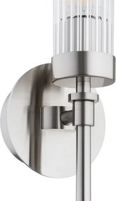 Aplica de perete stil elegant PRESTON nickel/sticla clara