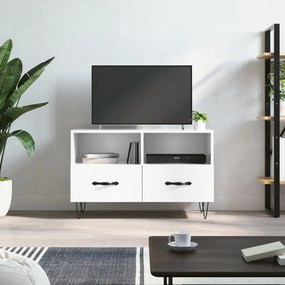 Comoda TV, alb extralucios, 80x36x50 cm, lemn prelucrat