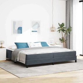vidaXL Pat boxspring cu saltea Gri închis 200 x 200 cm Catifea