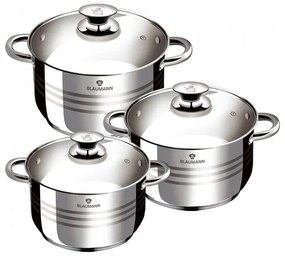 RESIGILAT - Set oale inox cu capac. 6 piese Jumbo Gourmet line blaumann BL 3174