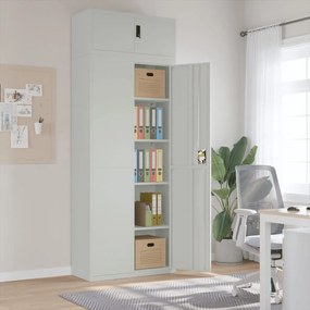 vidaXL Fișet, gri deschis, 90x40x240 cm, oțel