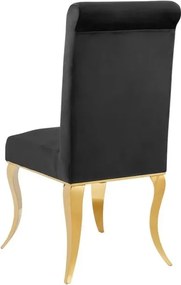 Set 2 scaune Modern Barock, auriu/ catifea neagra