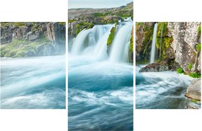 Tablou - Stânci și cascade (90x60 cm)