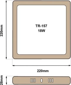 Plafonieră LED BLOCK LED/18W/230V 4200K 22x22 cm maro