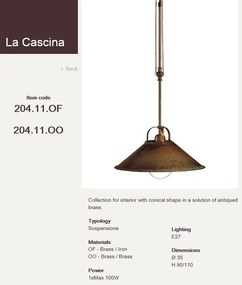 Lustra, Pendul rustic fabricat manual diam. 35cm La Cascina 204.11
