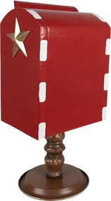 Cutie poștală decorativă vintage din metal, roșu, 27x22xH51 cm