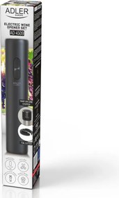 Tirbuson electric Adler AD 4509, 20-24 mm, Taietor de folii, Dop, Negru