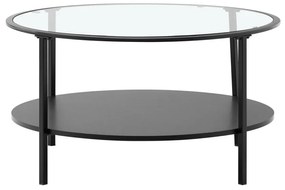Măsuță de cafea CARLAN (Negru + sticlă + metal). 1091524