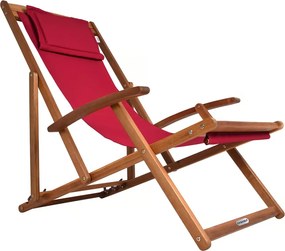 Șezlong de grădină SIENA, 94x60x94cm, roșu Casaria