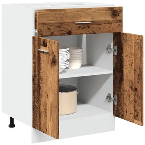 vidaXL Dulap inferior cu sertar “Lyon” lemn vechi 60x46x81,5cm