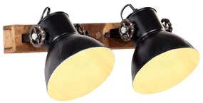 Lampa de perete industriala, negru, 45 x 25 cm, E27 Negru, 2 la rand, 1