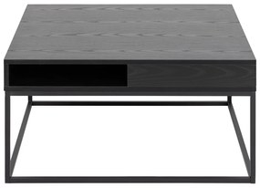 Măsuță de cafea neagră cu blat cu aspect de lemn de frasin 80x80 cm Willford – Actona
