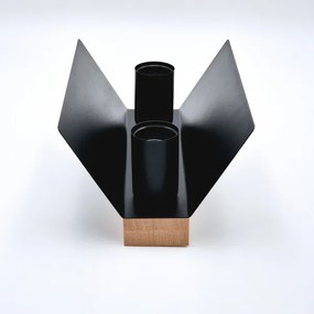 Plafonieră ESME 2xE27/15W/230V negru/stejar