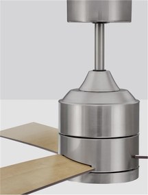 Ventilator de tavan cu telecomanda design modern AXEL otel nuc/stejar