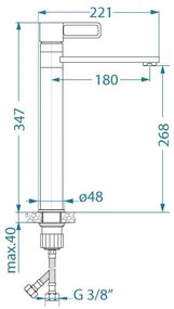 ALVEUS 1150752 - Baterie de chiuvetă MAYA 34,7 cm crom lucios