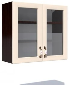 Corp superior vitrina 80 cu 2 usi Zebra MDF vanilie simplu