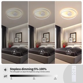 Brilagi - Plafonieră LED reglabilă TWISTER LED/48W/230V, Ø 50 cm, albă + telecomandă