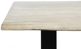 Masa dreptunghiulara cu blat din lemn de salcam Tables &amp; Benches 140x80x77 cm maro deschis/negru