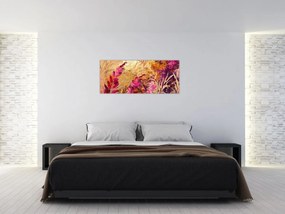 Tablou - Pictură abstractă de flori II. (120x50 cm)