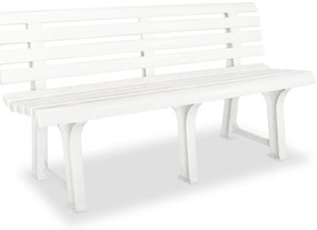 vidaXL Bancă de grădină, alb, 145,5 cm, plastic
