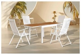 Set mobilier de grădină Numeral (alb + stejar) (pentru 4 persoane). 1116423