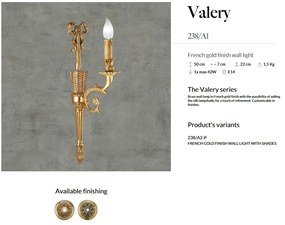 Aplica de perete LUX design clasic realizata manual Valery