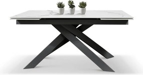 MASA BIANCO STATUARIO - STICLA CERAMICA CU  PICIOR METALIC - NEGRU