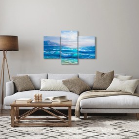 Tablou - Pictură în ulei de mare cu pescăruși (90x60 cm)