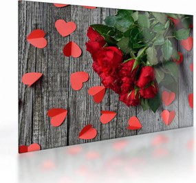 Tablou pe sticlă - cu buchet de flori (70x50 cm)