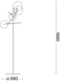 Lampadar LED Ideal Lux EQUINOXE 4xG4/2W/230V alamă/fumuriu