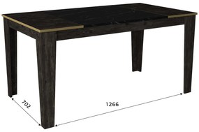 Masă sufragerie  (pentru 6 persoane) Verdon (Negru + Auriu). 1072118